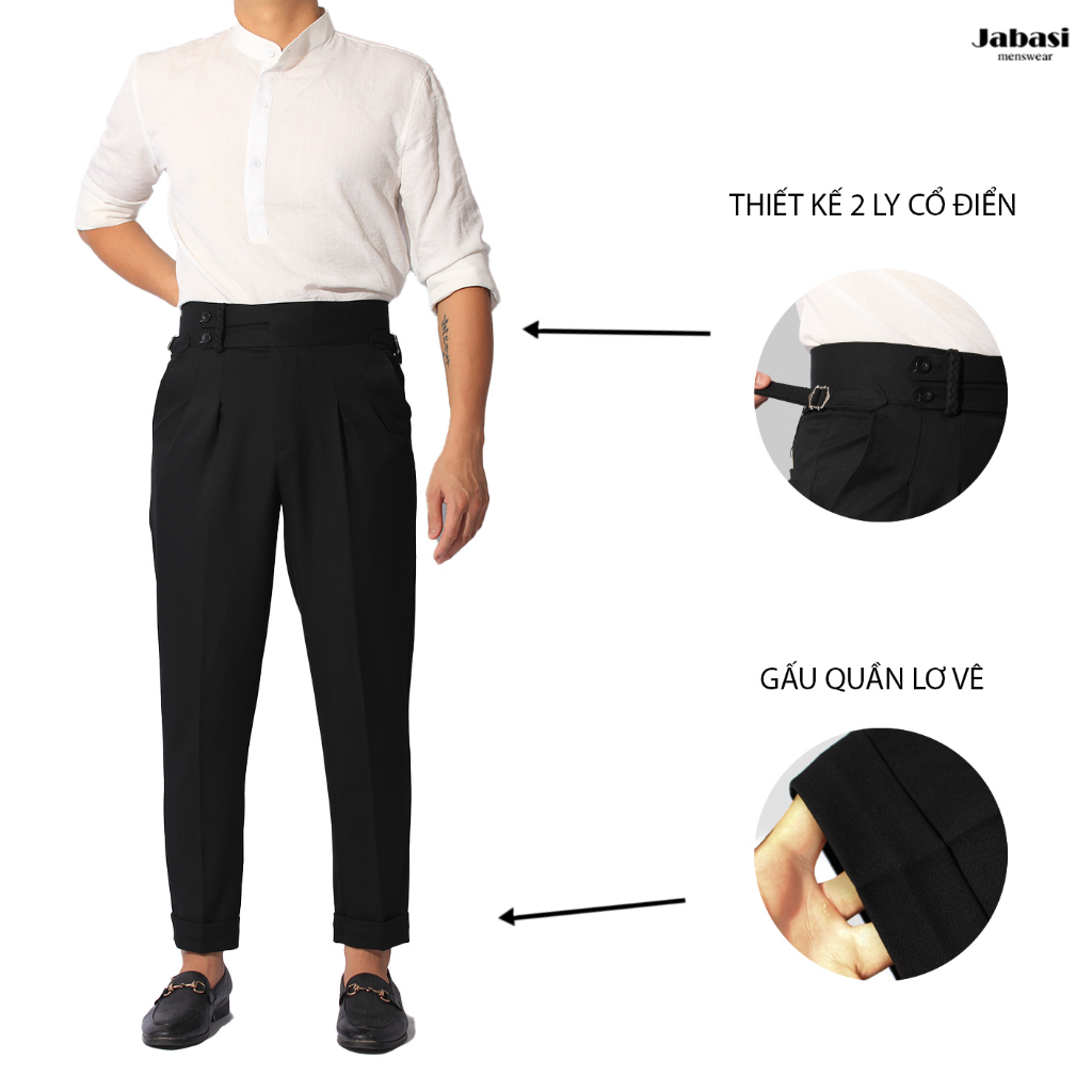 Quần tây nam cạp cao Jabasi menwear vải đẹp kiểu dáng hàn thiết kế trẻ trung tôn dáng chất liệu vải đẹp co giãn