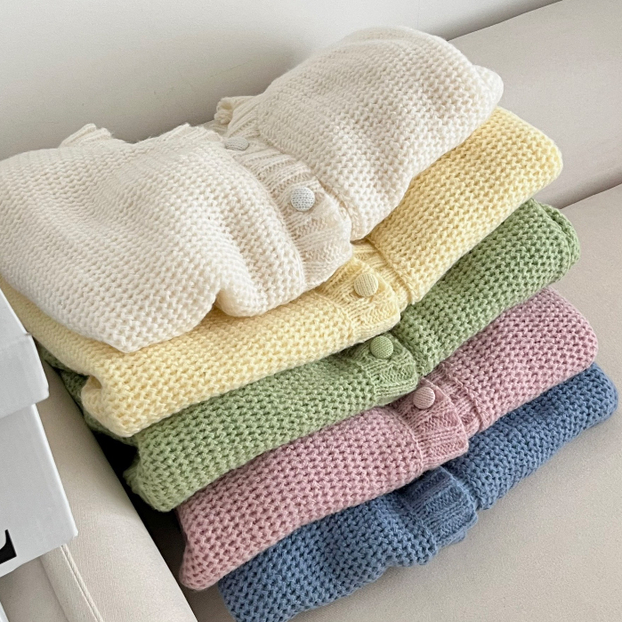 Áo Len Dáng Ngắn Cúc Bọc, Áo Croptop Cardigan Len - TITTO CLUB