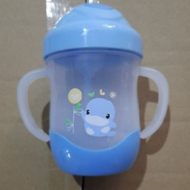 Bình tập uống cho bé chống sặc nhựa PP ống hút silicone có tay cầm kuku ku5452a 200ml