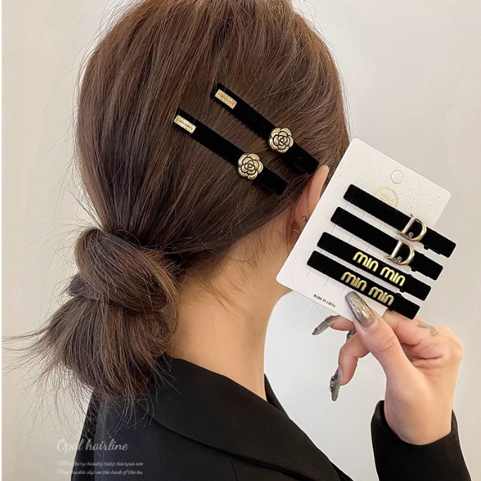 Set 3 Kẹp Bấm Mái Icon Dễ Thương Loại To Jussy Official Kiểu Kẹp Tóc Mái Màu Đen Sang Chảnh Hot Trend