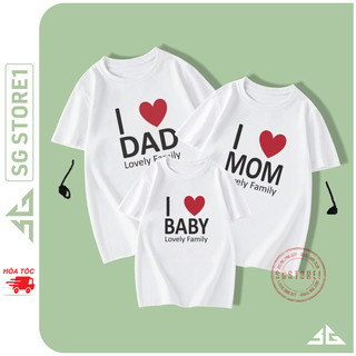 Áo thun đồng phục gia đình mẫu độc đáo màu trắng thun cotton mềm mịn GD859T