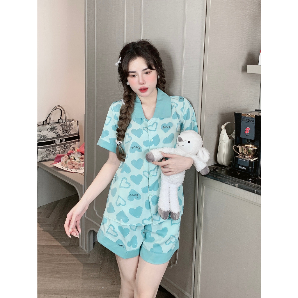 Đồ bộ ngủ lụa mango pijama nữ đùi cộc 40kg đến 58kg - COMEL