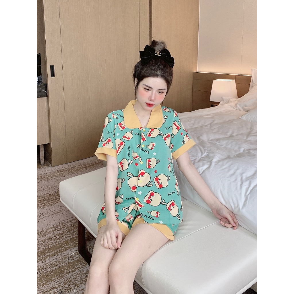 Đồ bộ ngủ lụa mango pijama nữ đùi cộc 40kg đến 58kg - COMEL