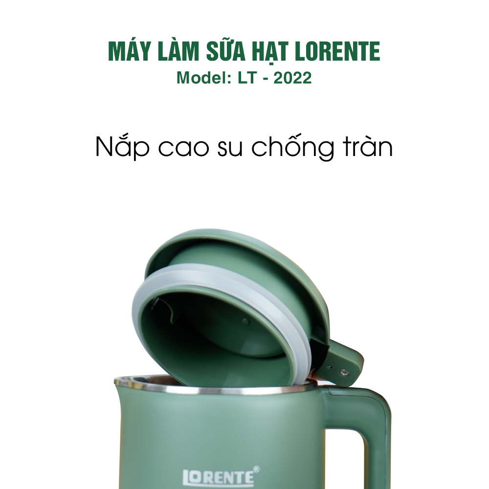 Máy xay nấu sữa hạt mini cao cấp Lorente LT-2022 600W dung tích 0.8 Lít, 6 lưỡi dao - 6 chức năng (Màu ngẫu nhiên)