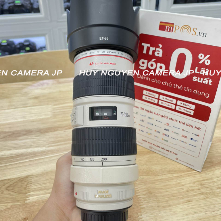 Canon 70 200 f2.8 L IS USM ĐẸP 99% . PHIÊN BẢN CÓ CHỐNG RUNG ( IS ) .