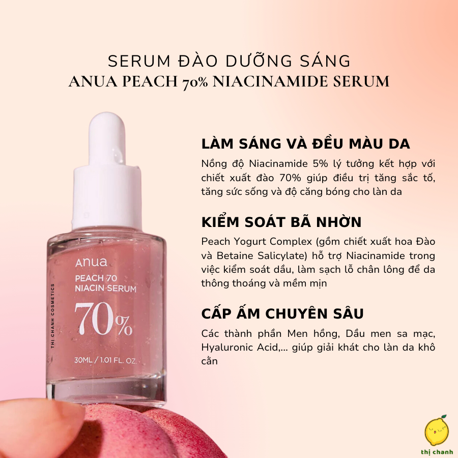 Serum Đào Dưỡng Sáng ANUA PEACH 70% NIACINAMIDE SERUM 30ml