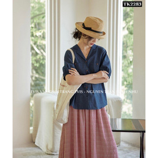 [EVIS.VN] Sơ mi chất liệu jean lụa trẻ trung phong cách TK2283