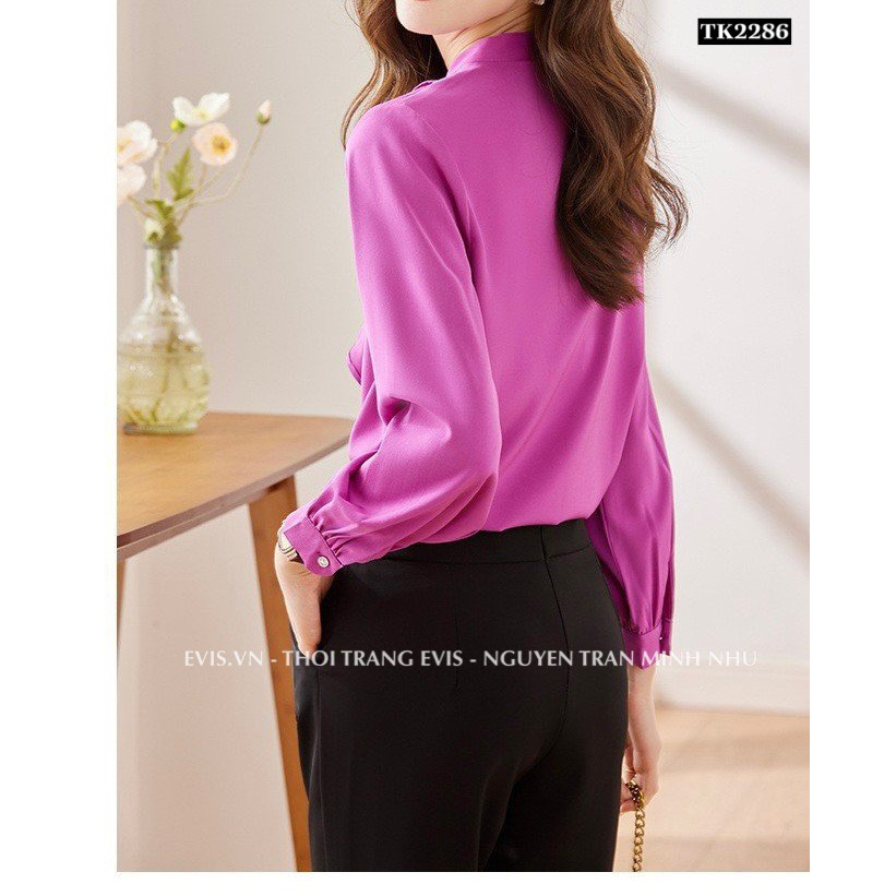Áo sơ mi lụa cao cấp cổ bèo sang chảnh TK2286