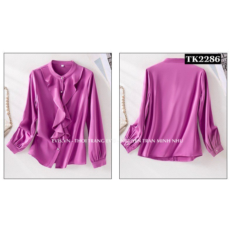 Áo sơ mi lụa cao cấp cổ bèo sang chảnh TK2286