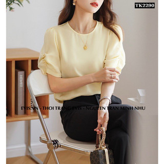 [EVIS.VN] Áo lụa công sở thiết kế nhún tay TK2290