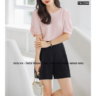 [EVIS.VN] Áo lụa công sở thiết kế nhún tay TK2290