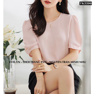 [EVIS.VN] Áo lụa công sở thiết kế nhún tay TK2290