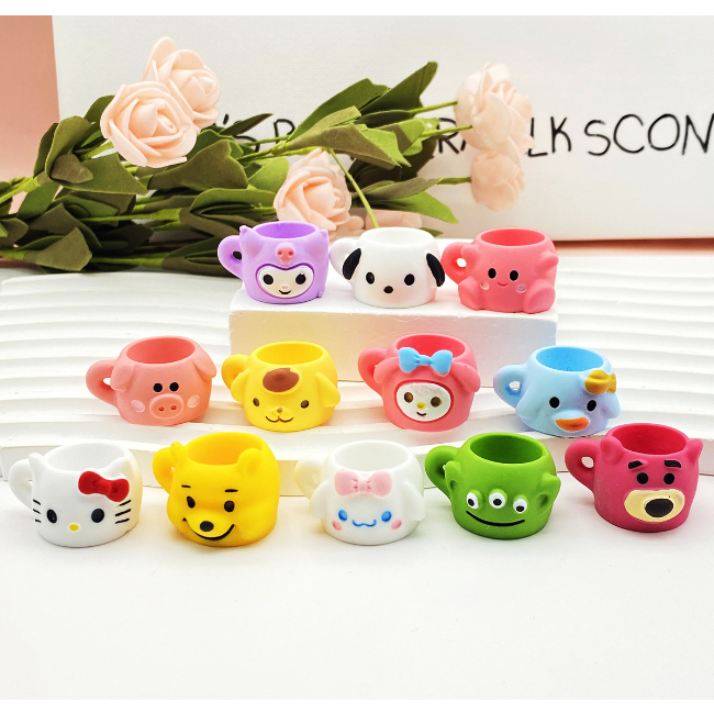 Mô hình cốc uống nước hình thú mini trang trí nhà búp bê, nhà mô hình OB11