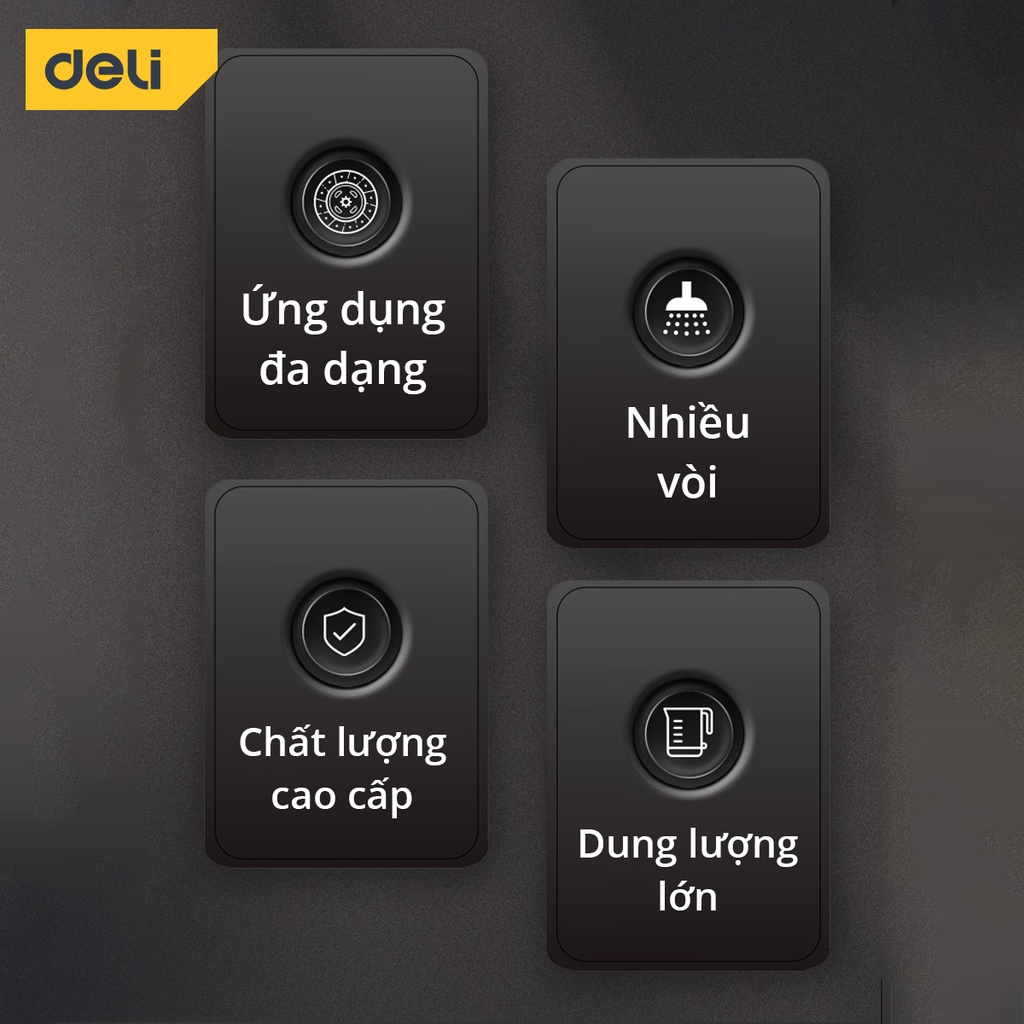 Súng Phun Sơn Điện Deli - Máy Phun Sơn Cầm Tay Công Suất 550W Dung Tích 800ml 4 Kiểu Phun Có Thể Thay Đổi