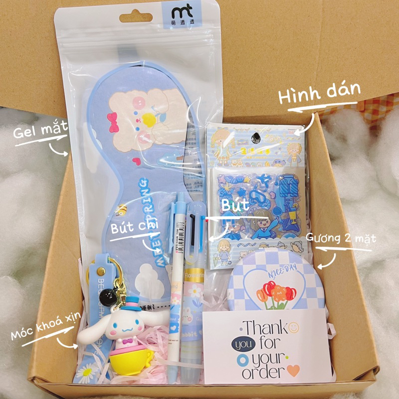 Bộ quà tặng cho bạn gái có túi chườm nóng lạnh đóng hộp quà dễ thương