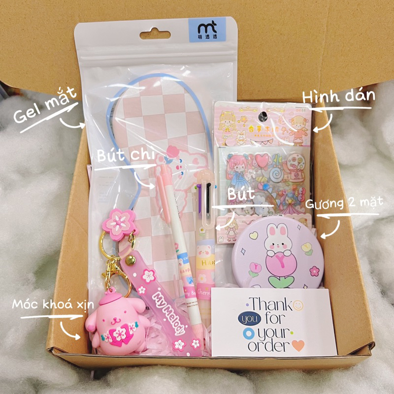 Bộ quà tặng cho bạn gái có túi chườm nóng lạnh đóng hộp quà dễ thương