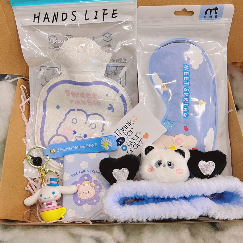 Bộ quà tặng cho bạn gái có túi chườm nóng lạnh đóng hộp quà dễ thương