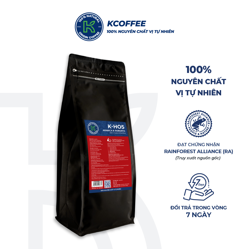 Cà phê Rang Xay K PhucSinh 5 Mix Arabica và Robusta K Coffee 454G