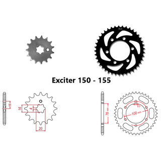 Nhông dĩa lẻ RK Yamaha Exciter 150 chính hãng