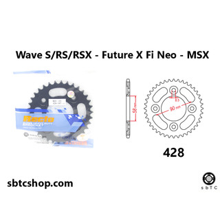 Dĩa recto 34 35 36 răng cho xe độ wave s rs rsx future msx 125 x fi chính hãng