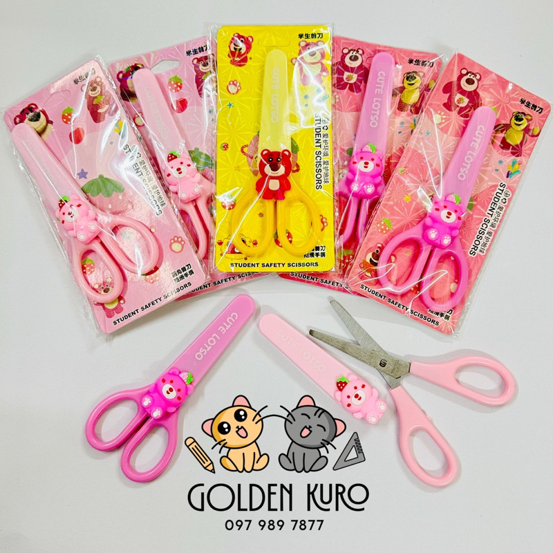 Kéo nắp thủ công hình gấu dâu Lotso dễ thương