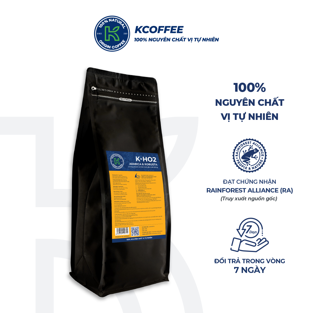 Cà phê rang xay Robusta Arabica K PhucSinh 2 Túi 454 Gram
