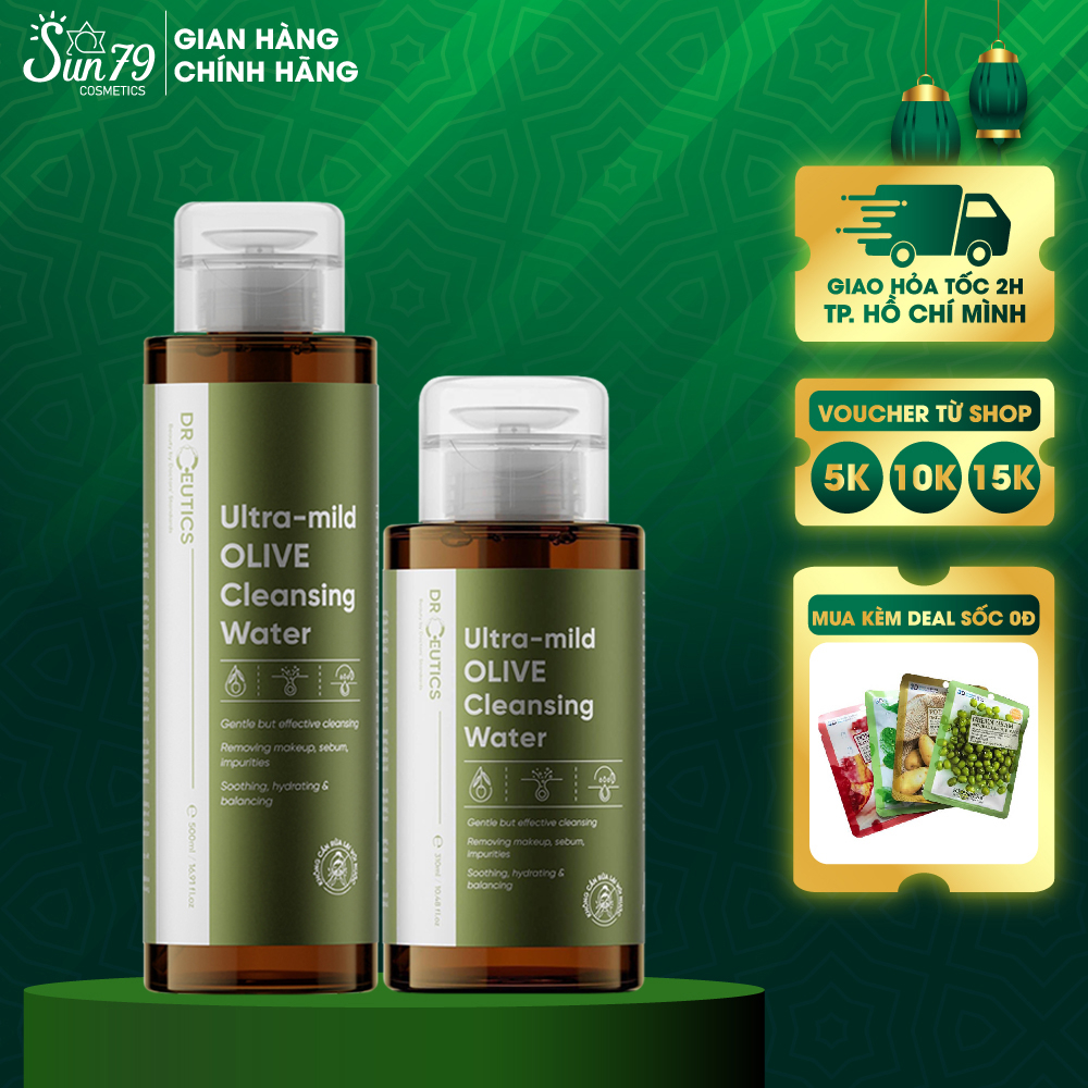 Nước Tẩy Trang Giúp Làm Dịu & Làm Sạch Da DrCeutics Ultra-mild OLIVE Cleansing Water 310ml/500ml