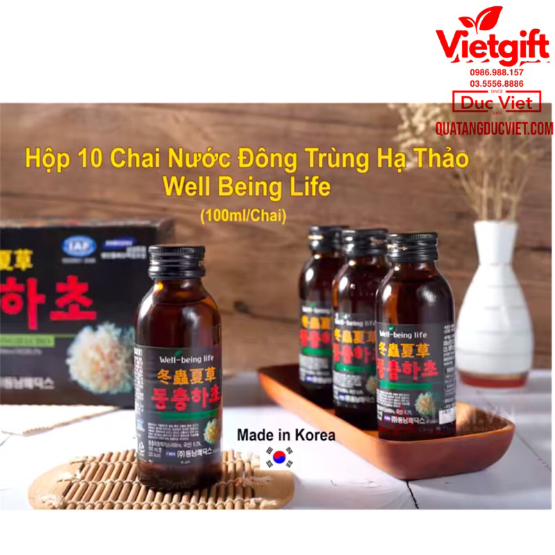 Nước Đông trùng hạ Thảo chai 100ml Well bẹing