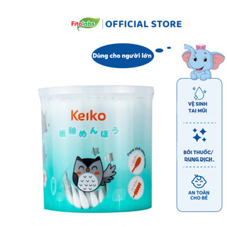 Tăm Bông Keiko Mamy Fitolabs Thân Giấy Dùng Cho Người Lớn, Giúp Vệ Sinh Tai, Mũi, Bôi Kem,Sữa,Thuốc, Hộp 180 Que