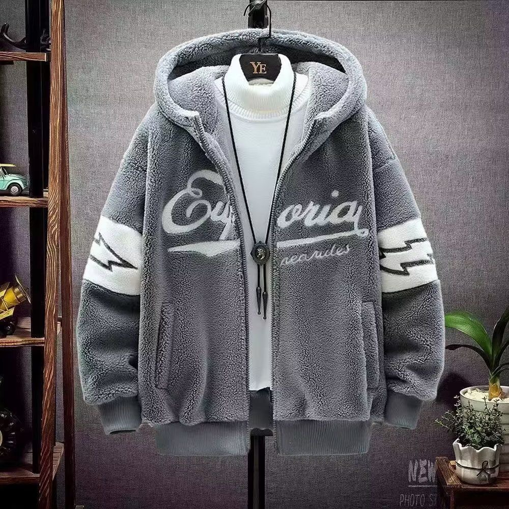 Áo khoác nam lông cừu có mũ hàng cao cấp giá rẻ dày ấm