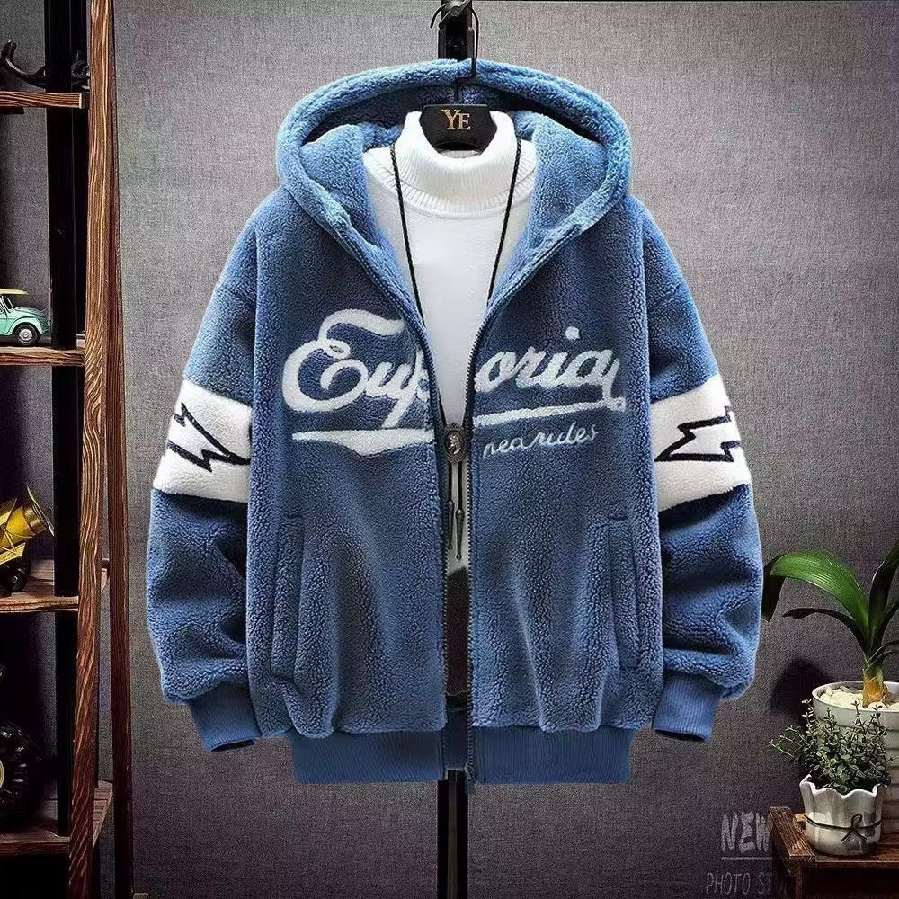 Áo khoác nam lông cừu có mũ hàng cao cấp giá rẻ dày ấm