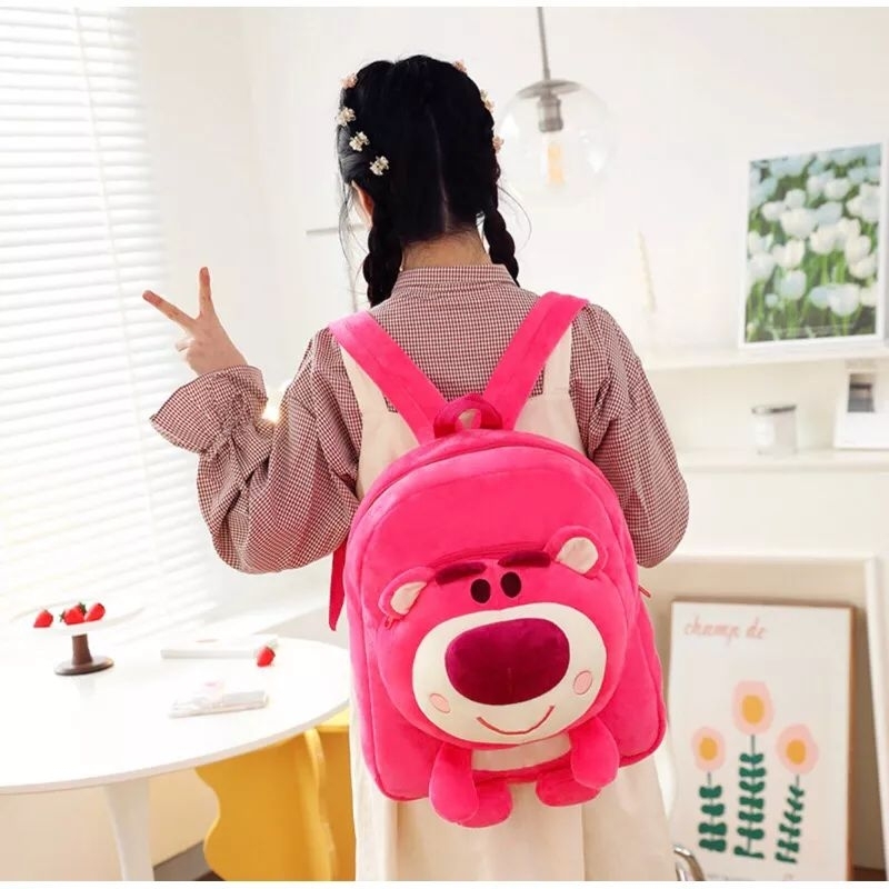 Balo đi học gấu dâu dễ thương