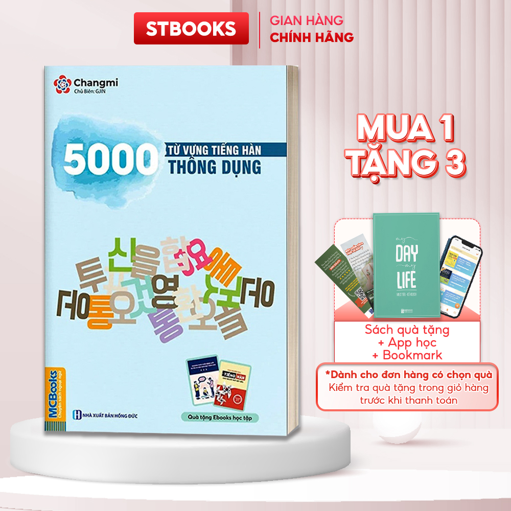 Sách 5000 Từ Vựng Tiếng Hàn Thông Dụng Chính Hãng MCBooks Giúp Tự Học Tiếng Hàn Cấp Tốc