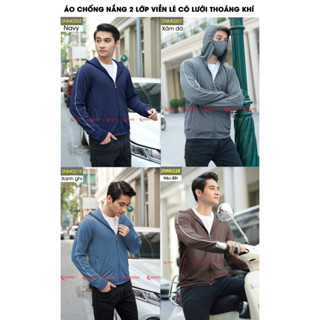 Áo Chống Nắng Nam Cardina 2 Lớp Viền Thể Thao Cao Cấp Có Thiết Kế Lưới Tải Nhiệt