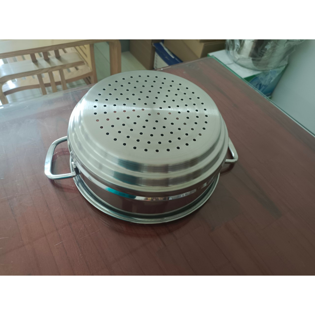 Xửng hấp Inox thông minh 3 nấc size 24cm dùng được nôi 20 22 24cm