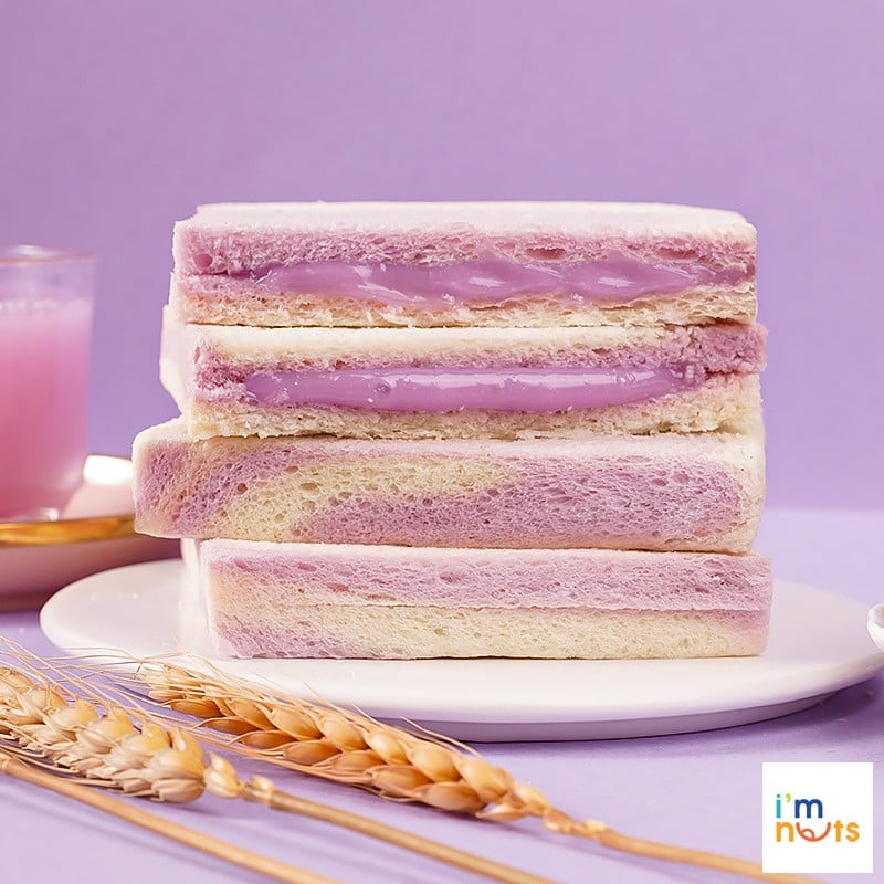 Bánh sandwich khoai môn, bánh kẹp nhân khoai môn, ăn vặt LingLing - 1 hộp 8 cái