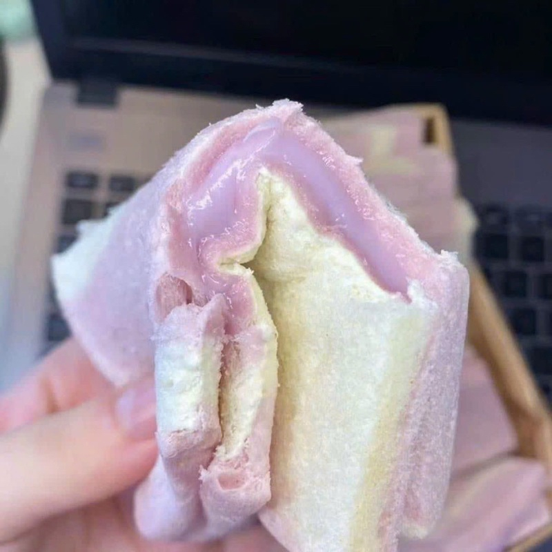 Bánh sandwich khoai môn, bánh kẹp nhân khoai môn, ăn vặt LingLing - 1 hộp 8 cái