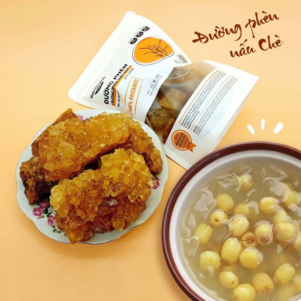 ĐƯỜNG PHÈN MẬT MÍA KẾT TINH 100% TỰ NHIÊN NGUYÊN CHẤT - CÓ CHỨNG NHẬN VSATTP – 500gram