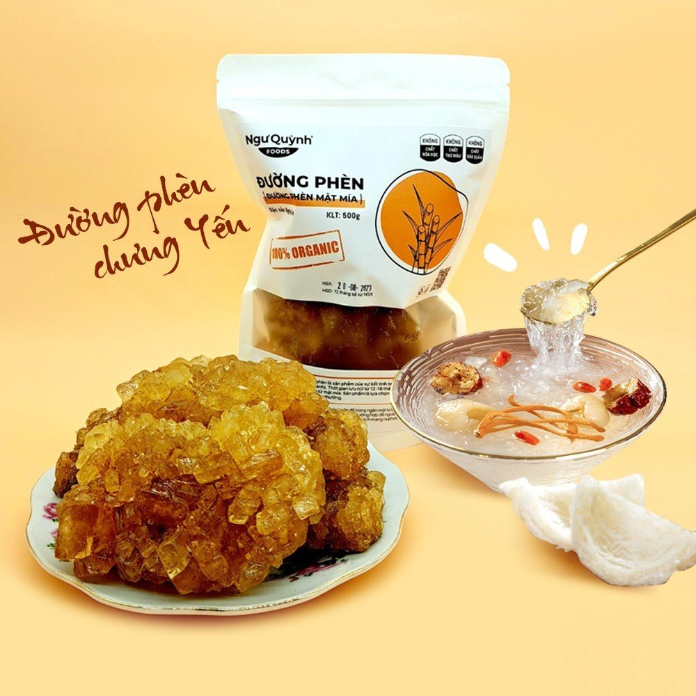 ĐƯỜNG PHÈN MẬT MÍA KẾT TINH 100% TỰ NHIÊN NGUYÊN CHẤT - CÓ CHỨNG NHẬN VSATTP – 500gram