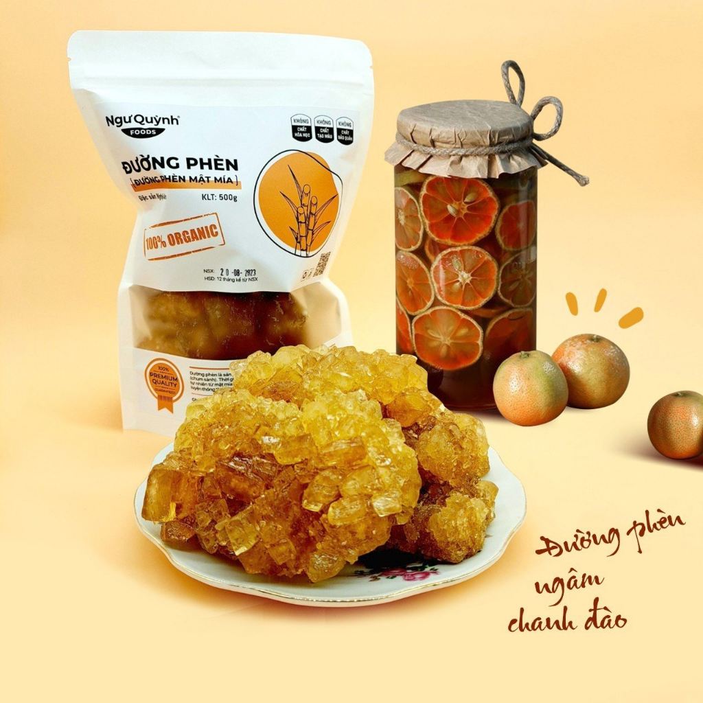 ĐƯỜNG PHÈN MẬT MÍA KẾT TINH 100% TỰ NHIÊN NGUYÊN CHẤT - CÓ CHỨNG NHẬN VSATTP – 500gram