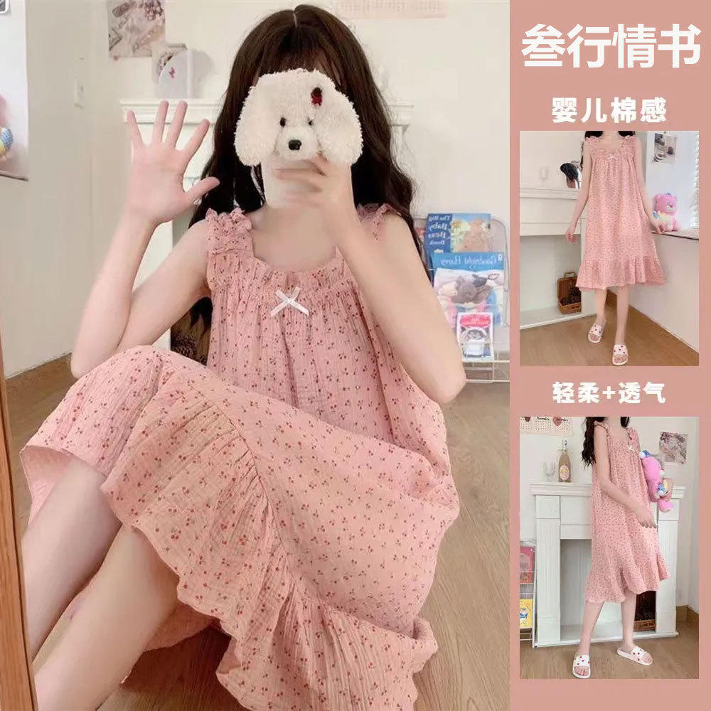 Váy Ngủ Nữ Hai Dây Bèo Xinh Xắn Hàng QC Cao Cấp Chất Mềm Mát, Thấm Hút Mồ Hôi [VN2303] | BigBuy360 - bigbuy360.vn