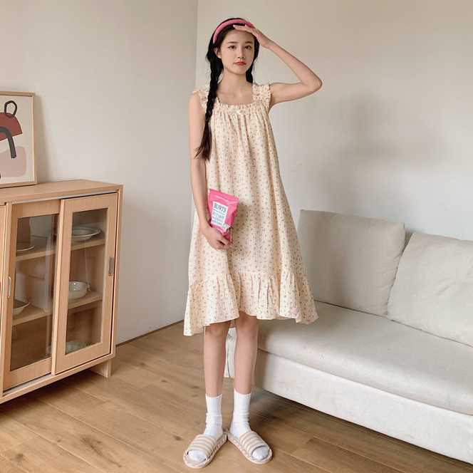 Váy Ngủ Nữ Hai Dây Bèo Xinh Xắn Hàng QC Cao Cấp Chất Mềm Mát, Thấm Hút Mồ Hôi [VN2303] | BigBuy360 - bigbuy360.vn