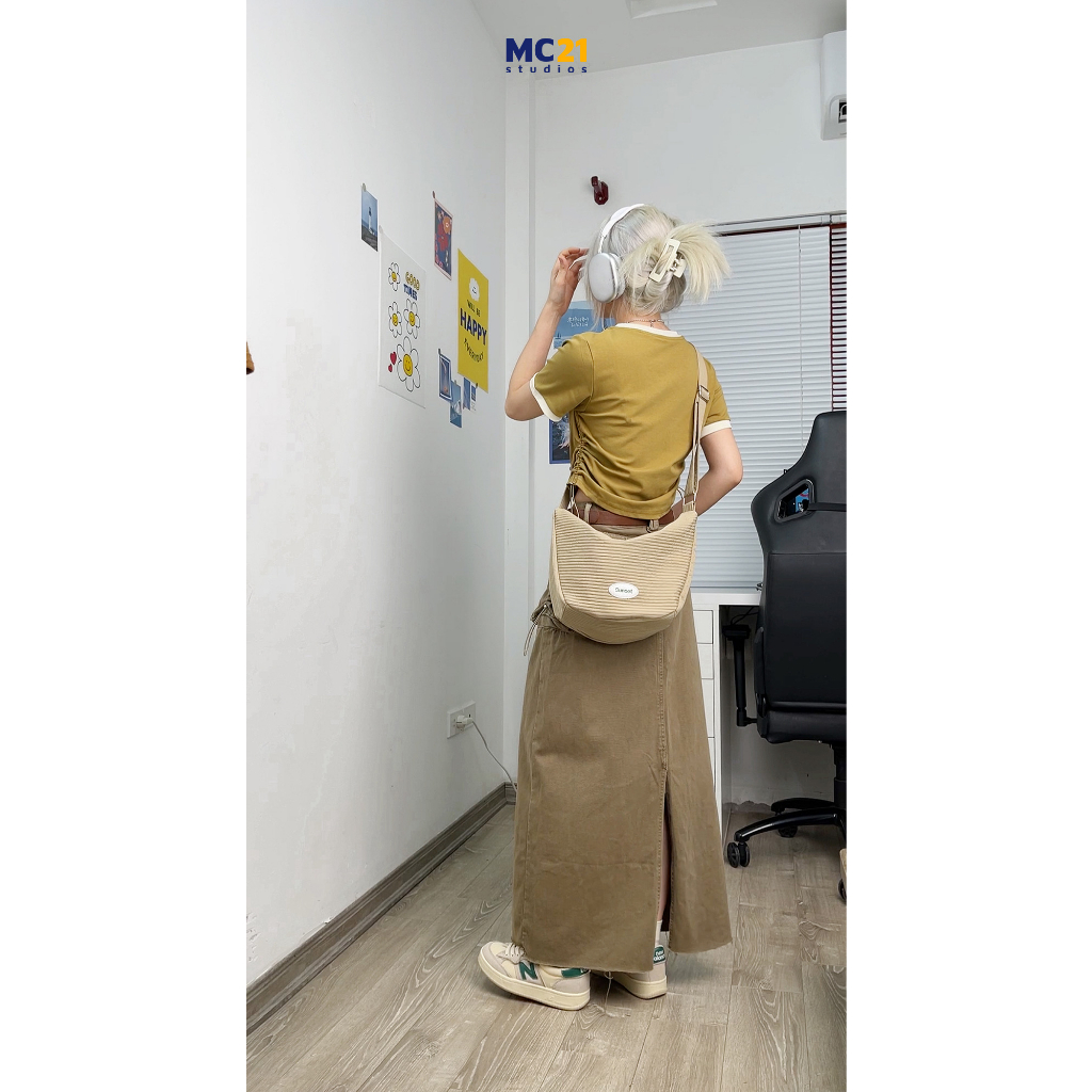 Túi đeo vai MC21.STUDIOS hoặc đeo chéo Unisex Ulzzang Streetwear Hàn Quốc chất dù xịn không bong tróc T3602