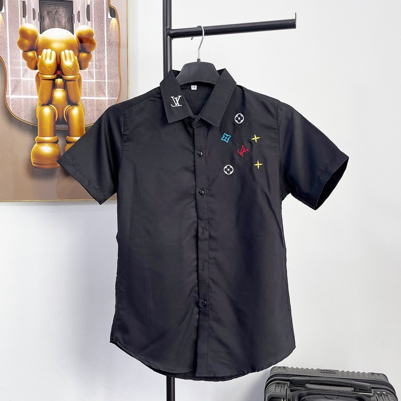 Áo Sơ Mi Nam Tay Ngắn THÊU LOGO Thời trang SMTN