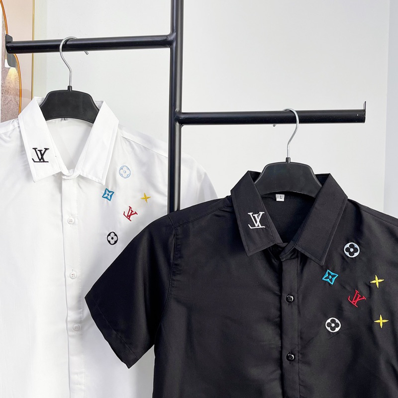 Áo Sơ Mi Nam Tay Ngắn THÊU LOGO Thời trang SMTN