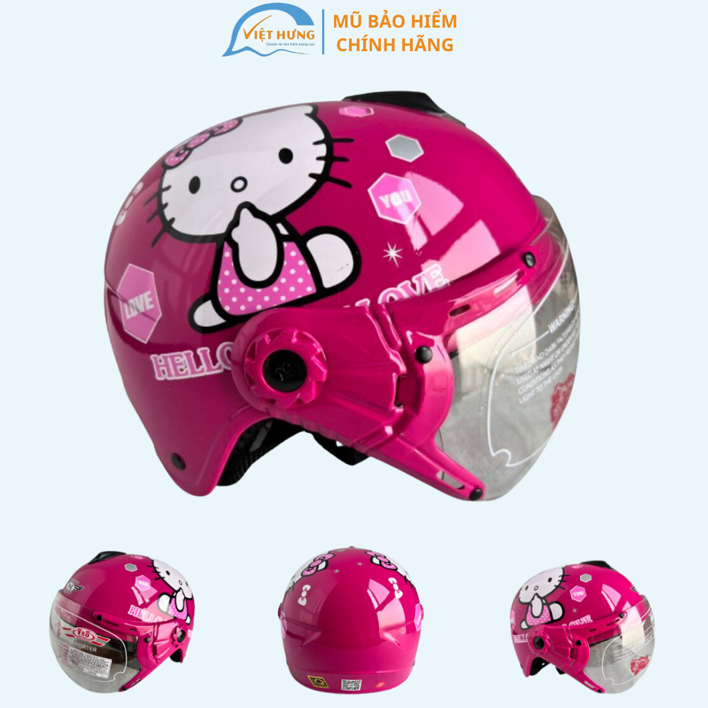 Mũ bảo hiểm trẻ em tem Kitty - Công chúa - Dành cho bé có trọng lượng nhỏ hơn 18kg -Vòng đầu 50-52m - VS103KS