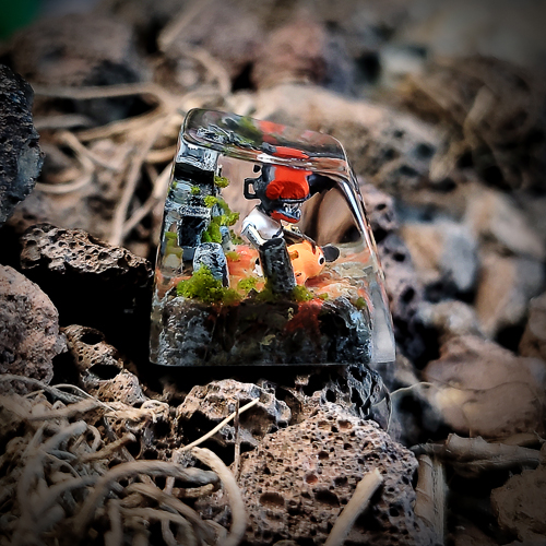 Chansawman keycap, anime keycap, nút bàn phím cơ nhân vật chansawman và chó pochita