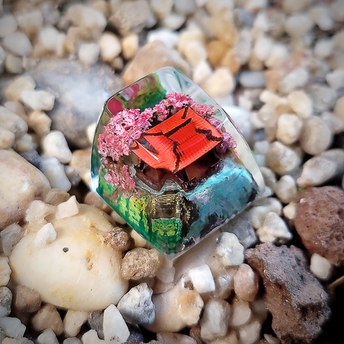 Keycap thuỷ đình, nút bàn phím cơ phong cảnh nhật bản, thuỷ đình keycap