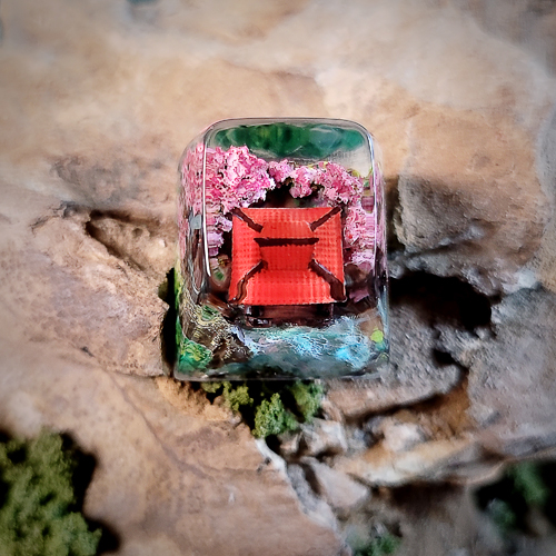 Keycap thuỷ đình, nút bàn phím cơ phong cảnh nhật bản, thuỷ đình keycap