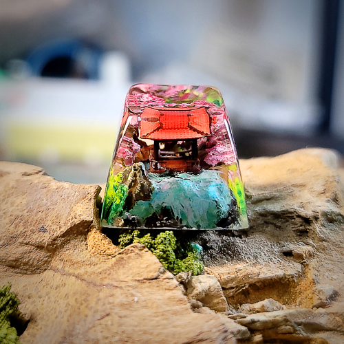 Keycap thuỷ đình, nút bàn phím cơ phong cảnh nhật bản, thuỷ đình keycap